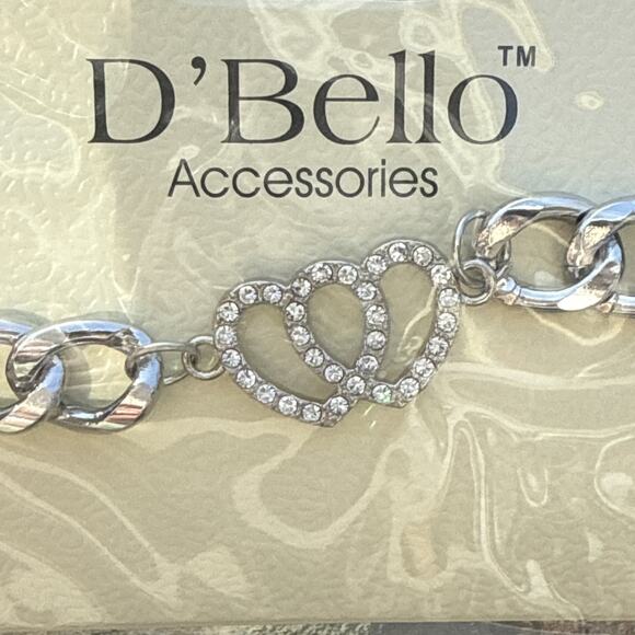 New D'Bello Accessories Silver Heart Bracelet Fashion Jewelry - Picture 2 of 3